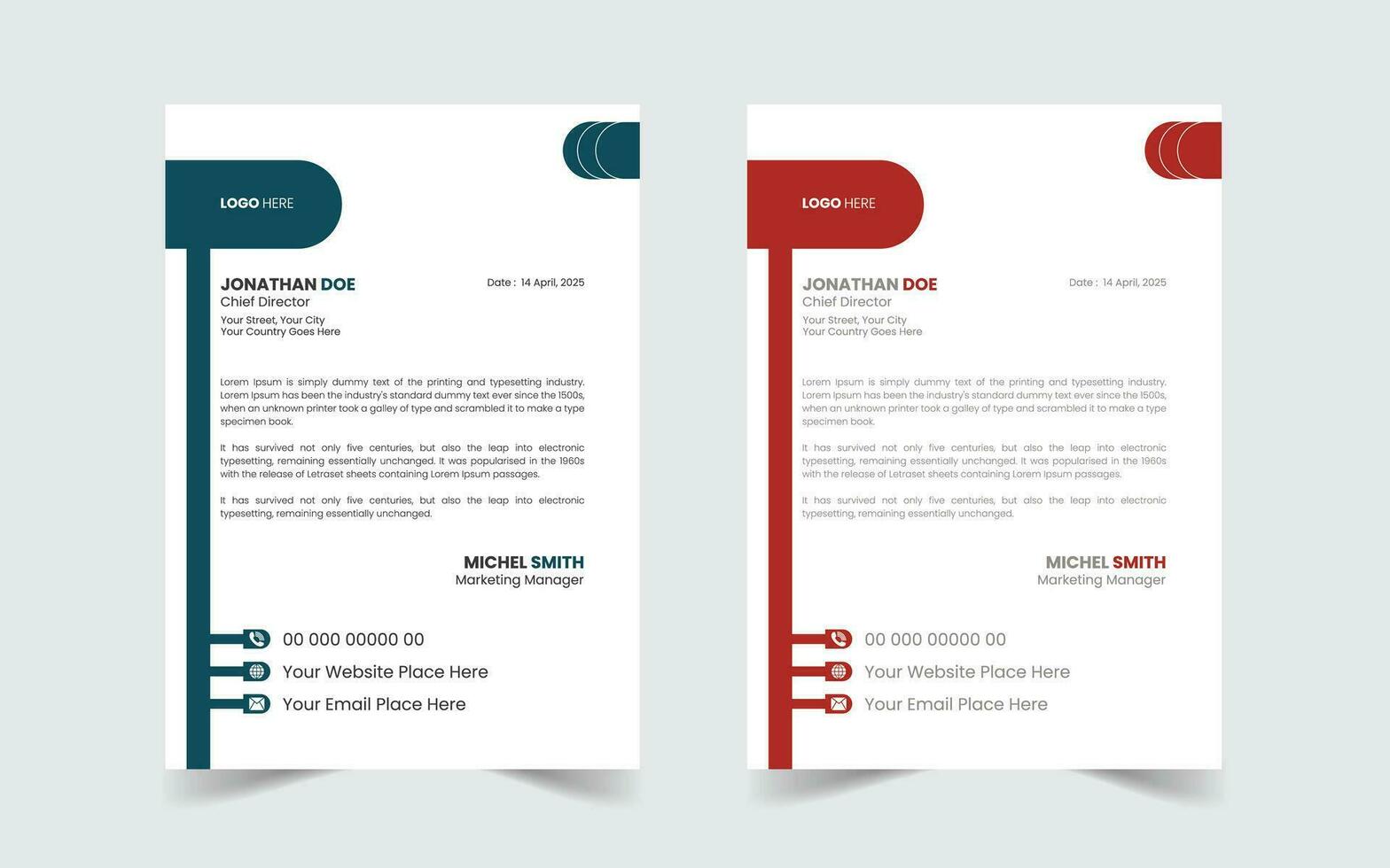 Corporate Modern And Professional Business Letterhead Design Template vector