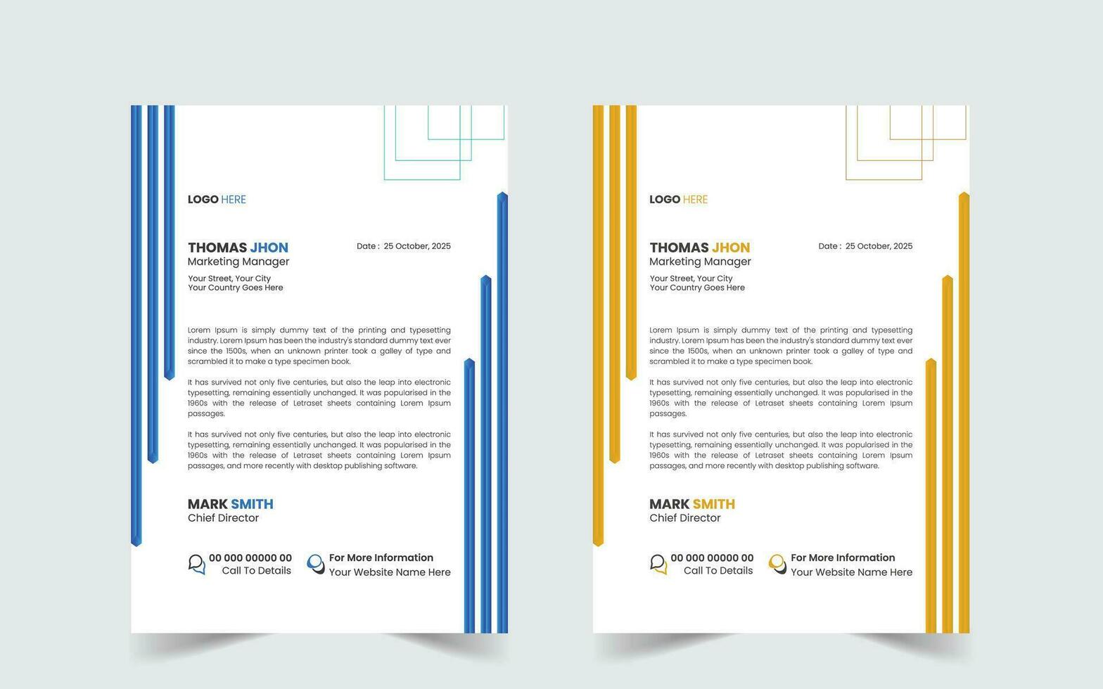 Corporate Modern And Professional Business Letterhead Design Template vector