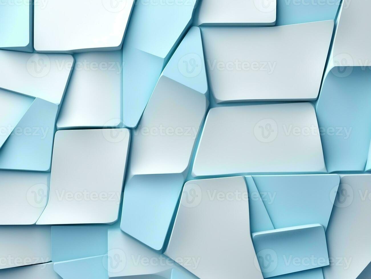 Beautiful textured 3D wall in light blue and white futuristic Geometric background AI Generative photo