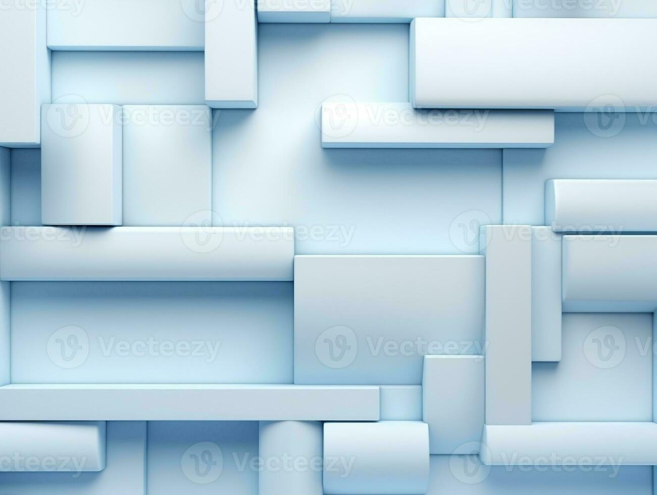 Beautiful textured 3D wall in light blue and white futuristic Geometric background AI Generative photo
