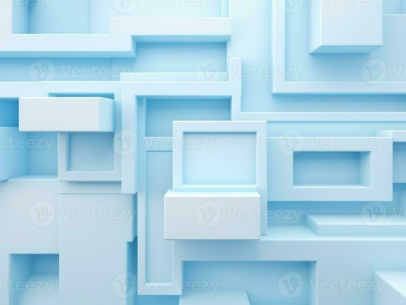 Beautiful textured 3D wall in light blue and white futuristic Geometric background AI Generative photo