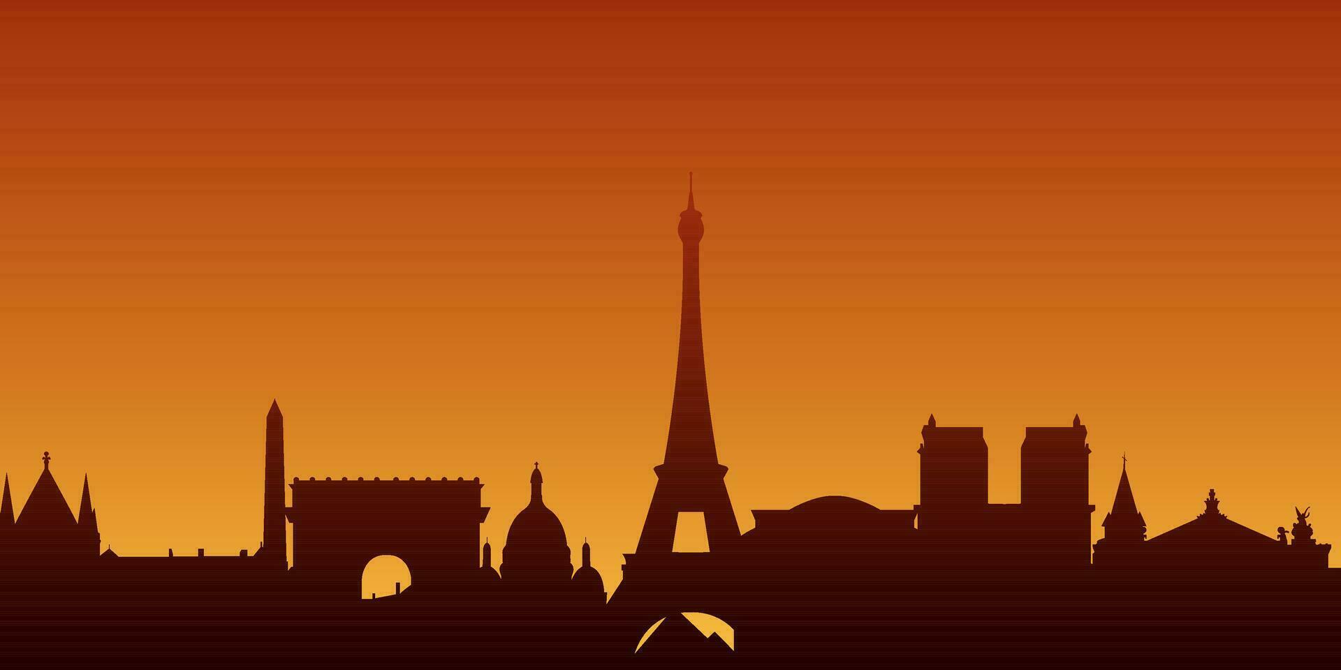 Paris City skyline. Silhouette City Paris France background. Vector illustration