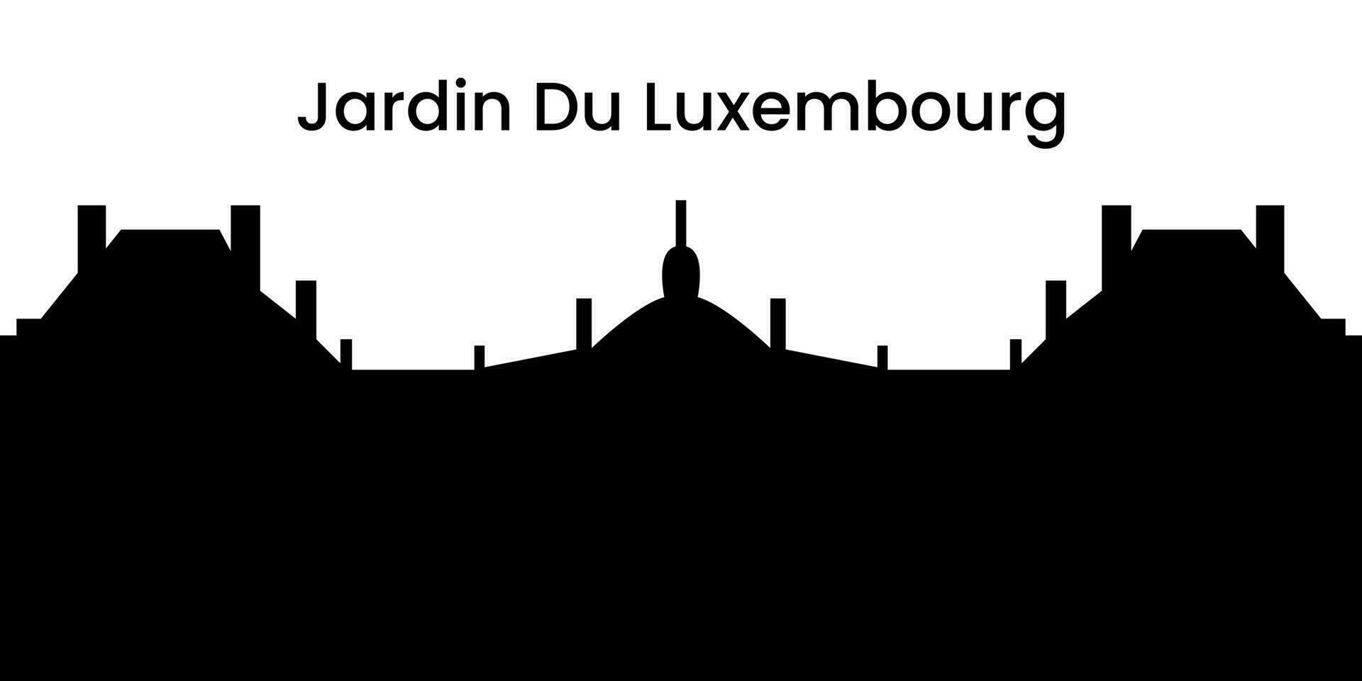 The silhouette of Luxembourg Palace in Paris is isolated on a white background. Vector illustration