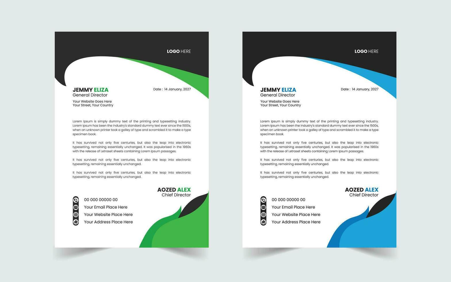 Corporate Modern And Professional Business Letterhead Design Template vector