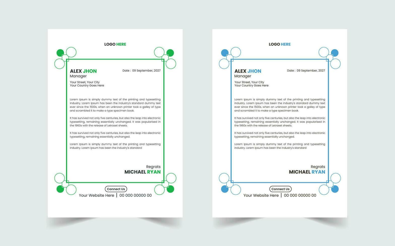 Corporate Modern And Professional Business Letterhead Design Template vector