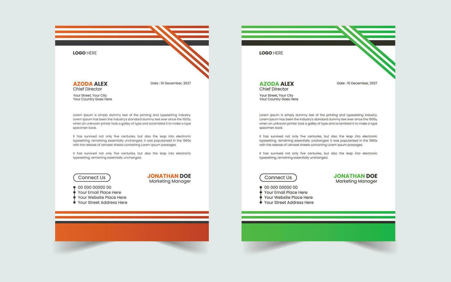 Corporate Modern And Professional Business Letterhead Design Template vector