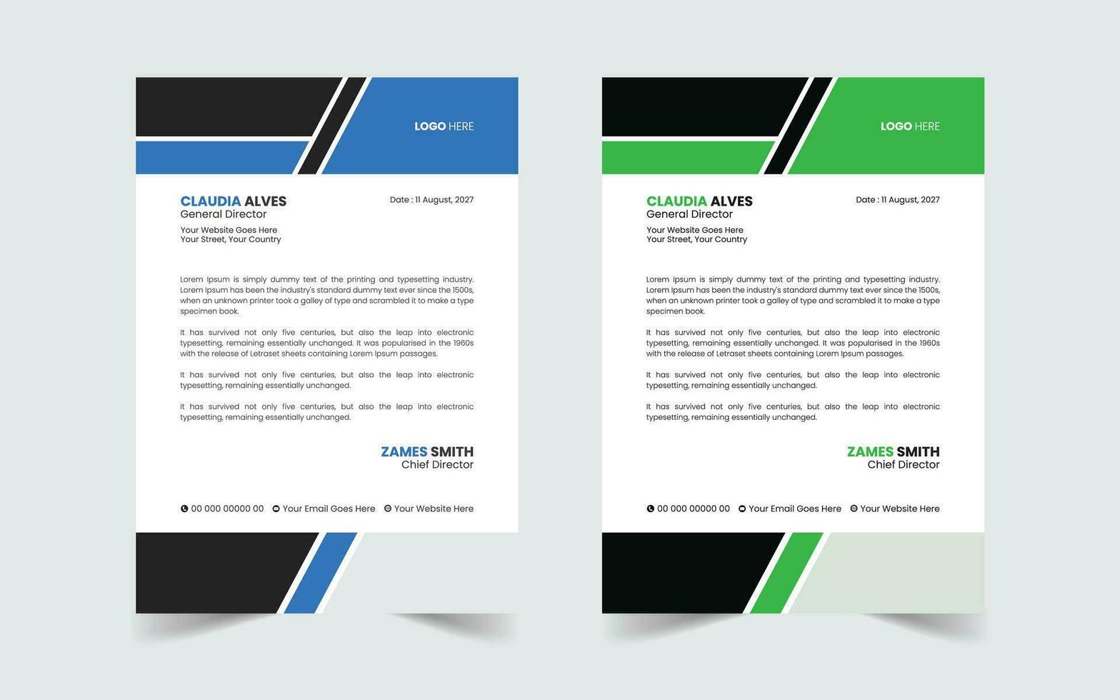 Corporate Modern And Professional Business Letterhead Design Template vector