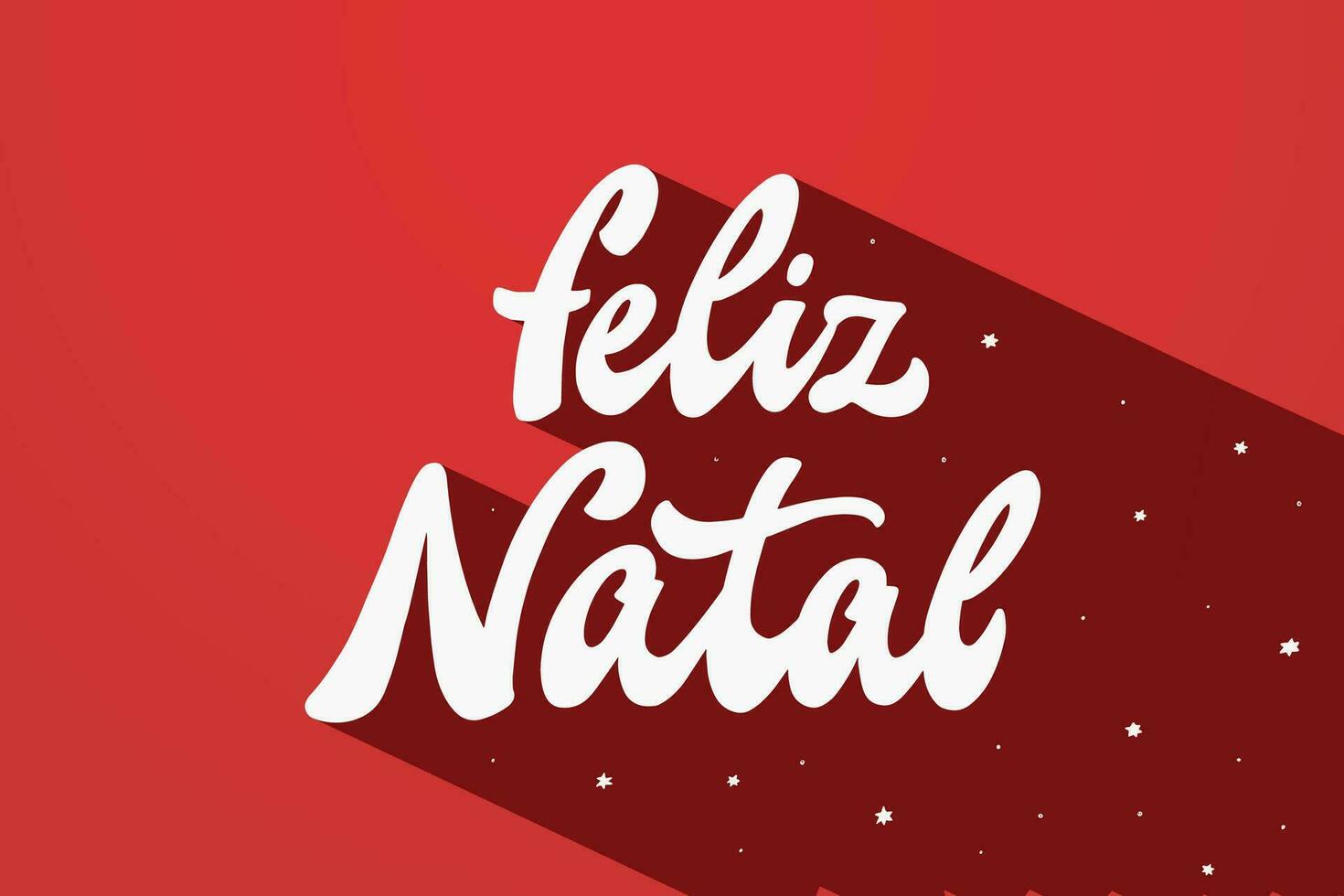 Feliz Natal - translation Merry Christmas. Portuguese vintage lettering quote on red background for prints, cards, posters, signs, invitations, banners, etc. EPS 10 vector