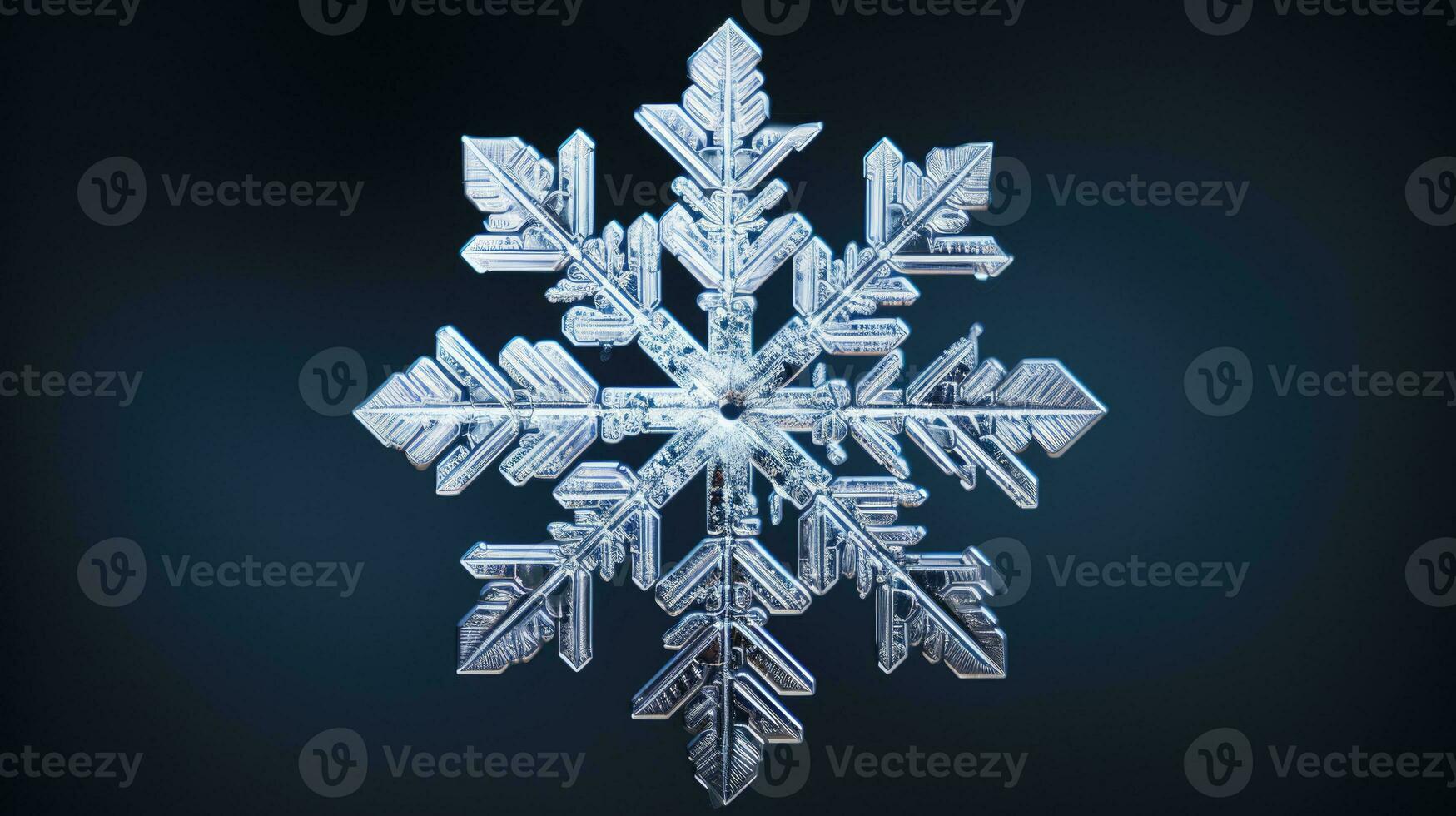 Extreme close up of snowflake, generated ai photo