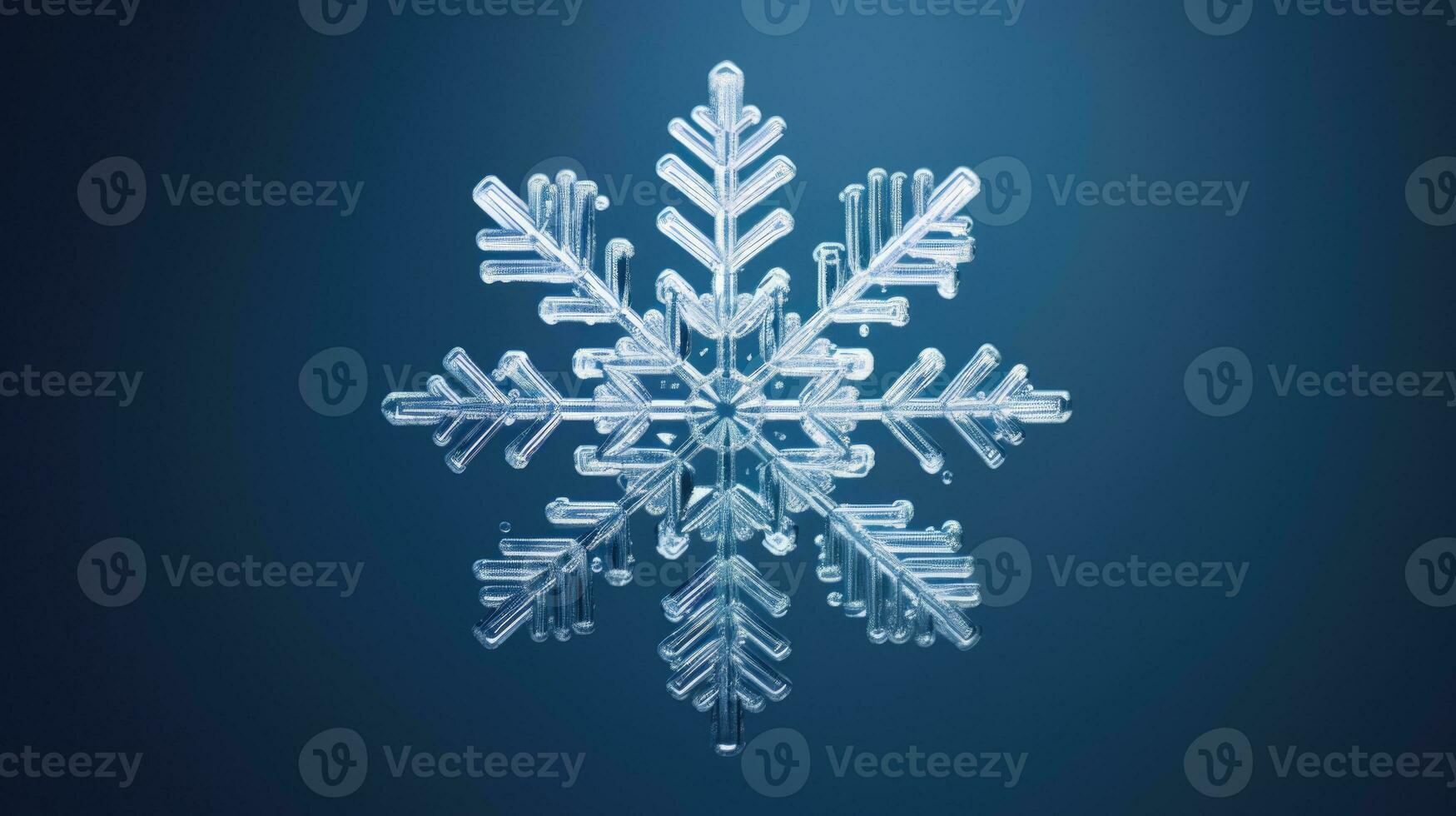 Extreme close up of snowflake, generated ai photo