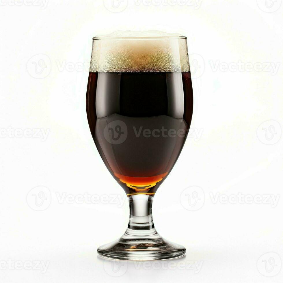 Glass of beer with bubbles isolated on white background. Studio shot.Glass of beer with bubbles isolated on white background. Studio shot. Generative AI photo