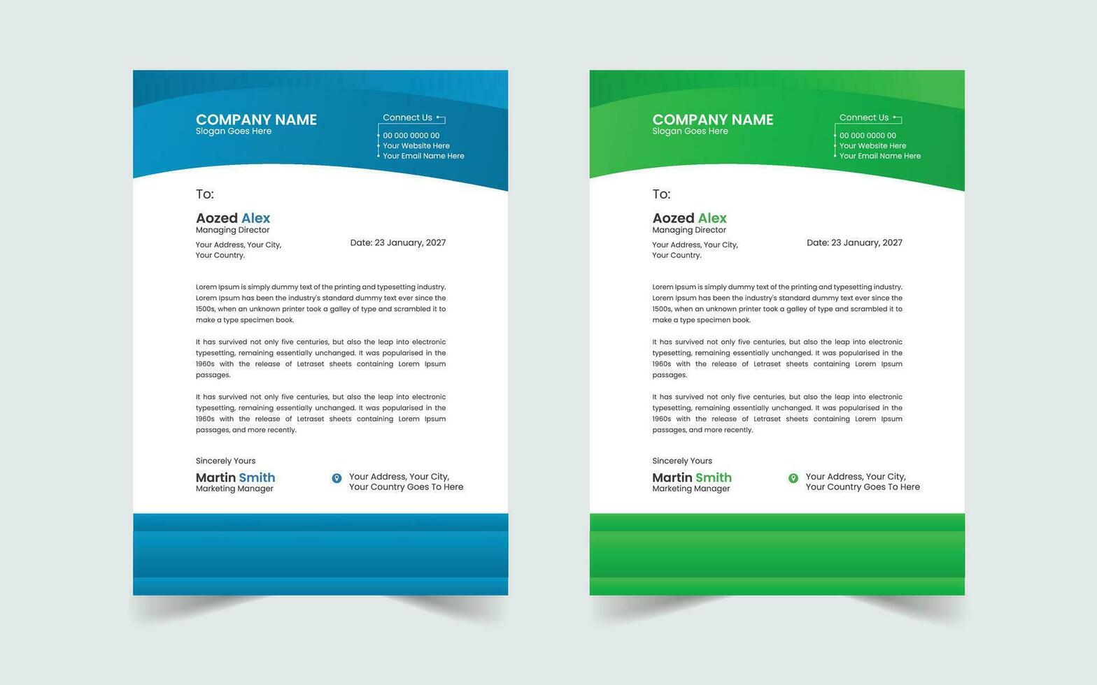 Corporate Modern And Professional Business Letterhead Design Template vector