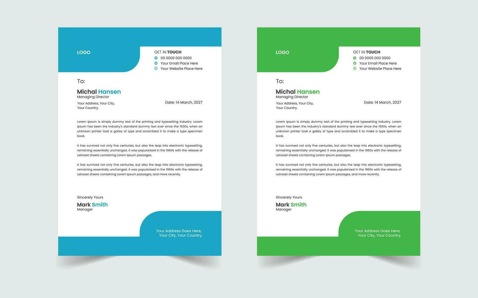 Corporate Modern And Professional Business Letterhead Design Template vector