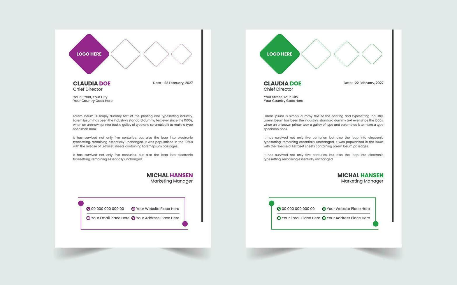 Corporate Modern And Professional Business Letterhead Design Template vector