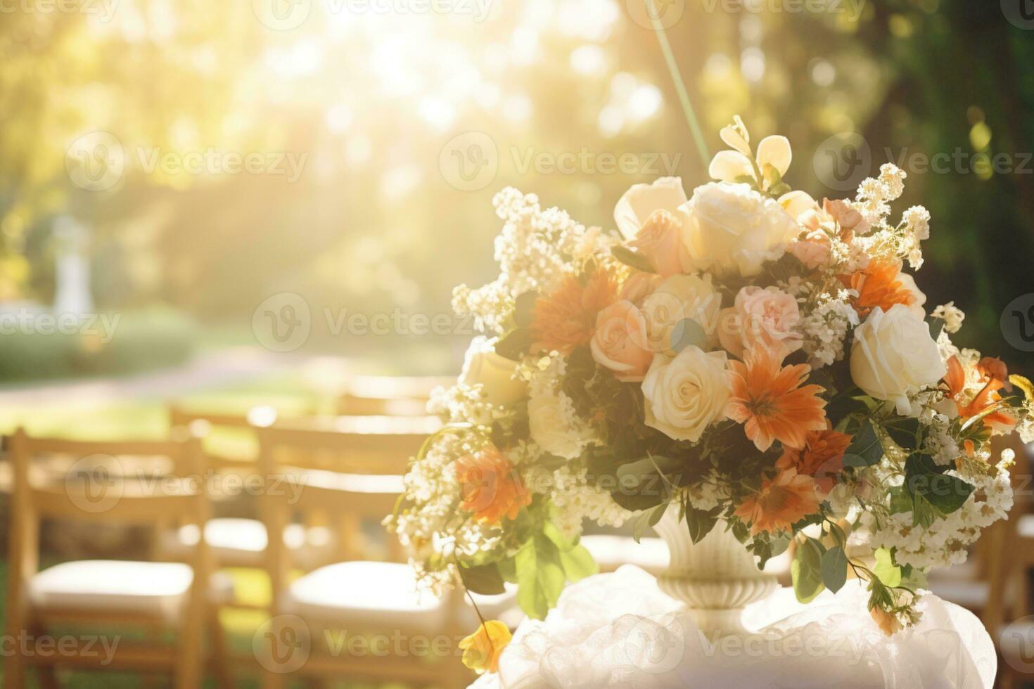 AI Generated Outdoor Flower Background at Daytime photo