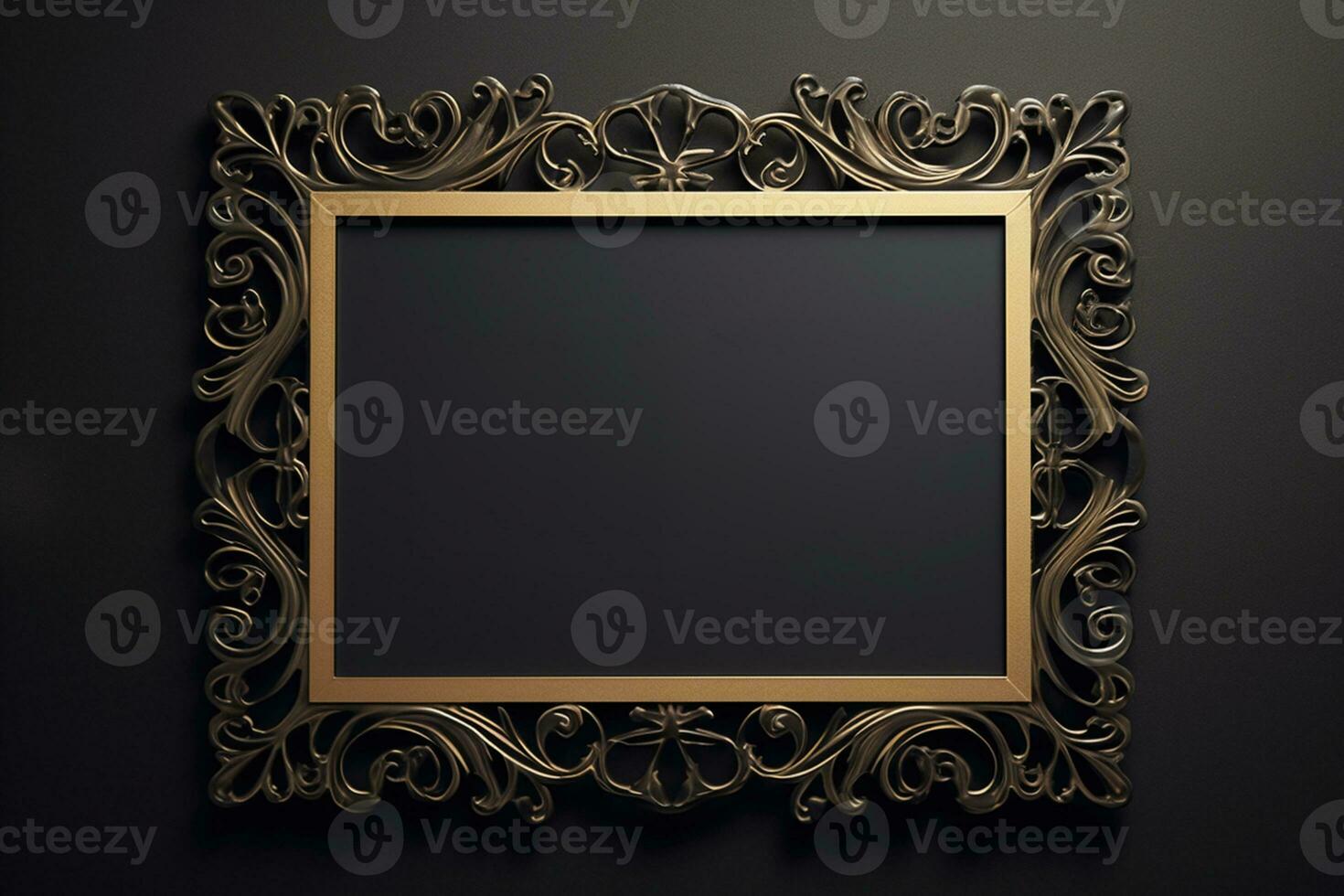 AI Generated luxury decorative background in black and gold photo