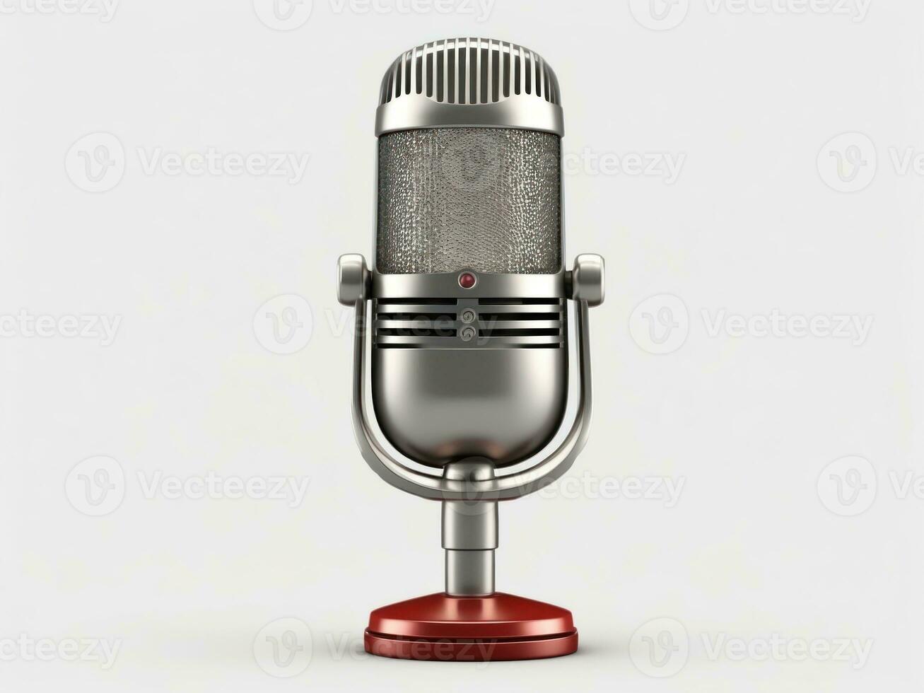 microphone on white background generative ai photo