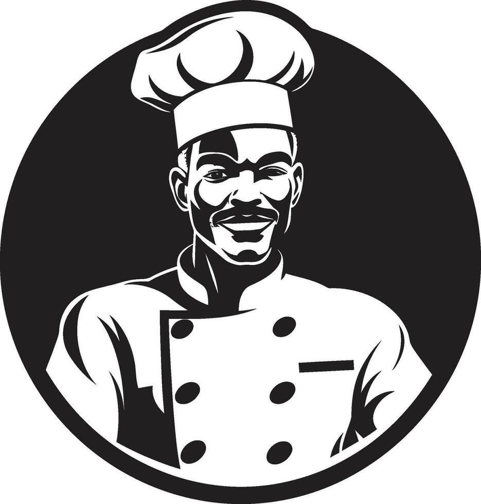 Gourmet Excellence in Black Chef Vector Portrait Design Urban Silhouettes Monochrome Cityscape Vector