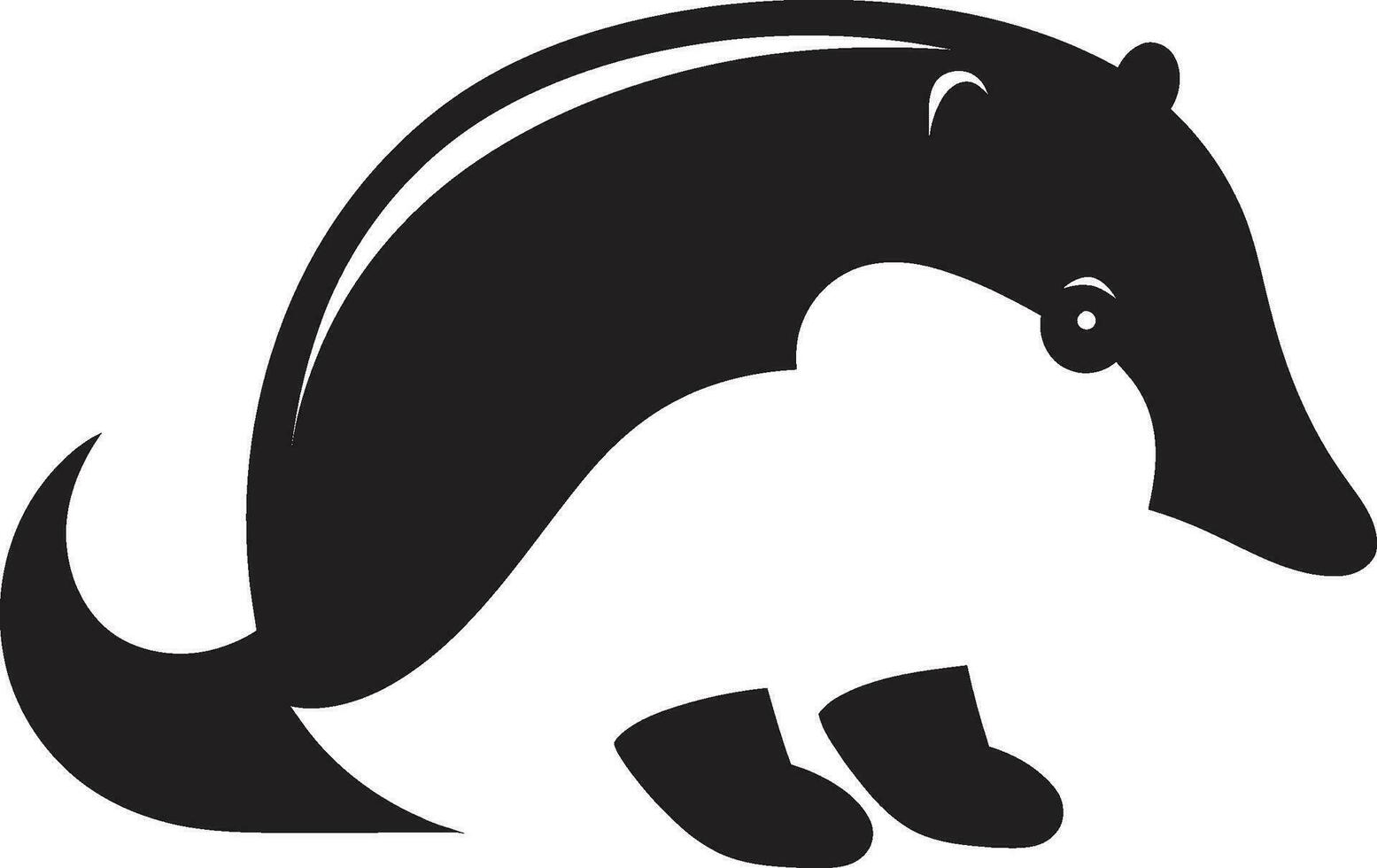Streamlined Black Anteater Icon Vector Logo Brilliance Modern Black Vector Anteater A Logo of Distinction