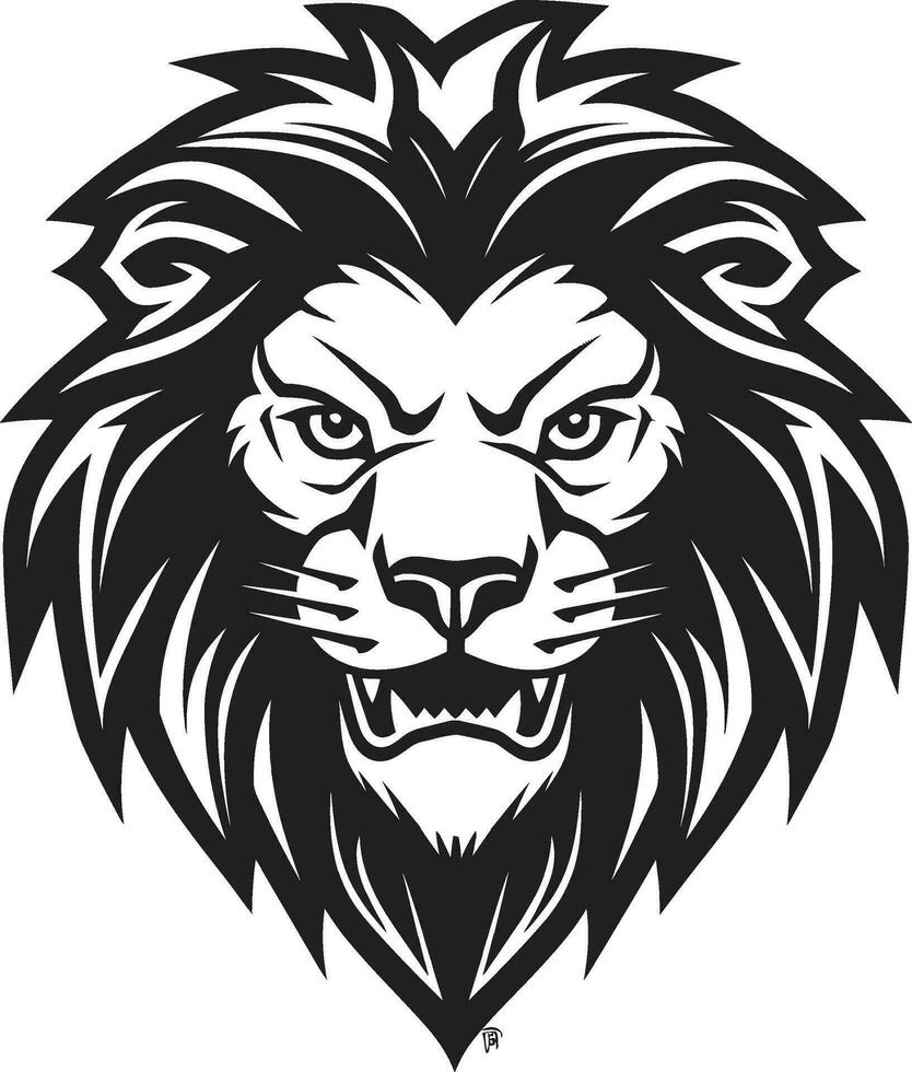 Savage Strength A Black Vector Lion Logo Fierce and Fearless The Black Lion Icon Design
