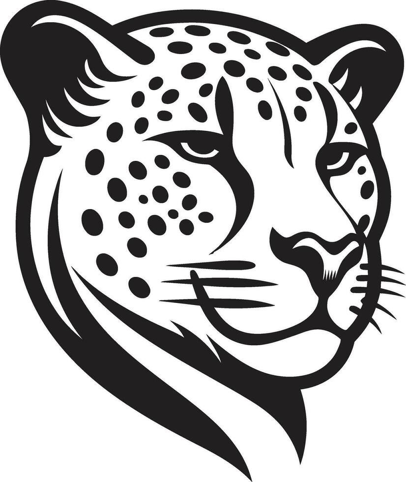 Cheetah Whiskers and Tail Emblem Minimal Cheetah Elegance in Vector Art