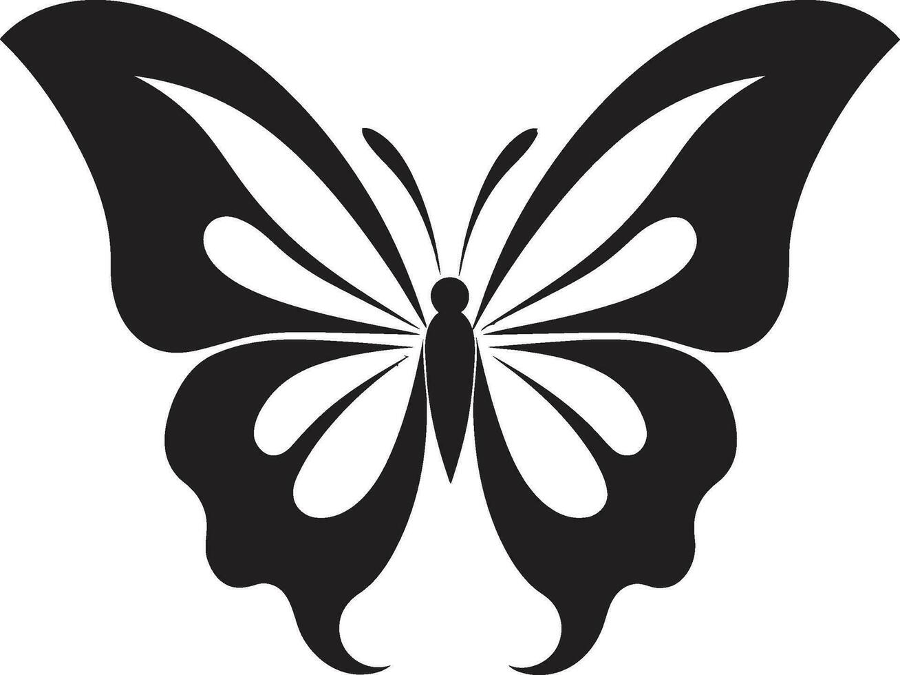 agraciado elegancia mariposa marca en negro artístico alas noir mariposa logo vector