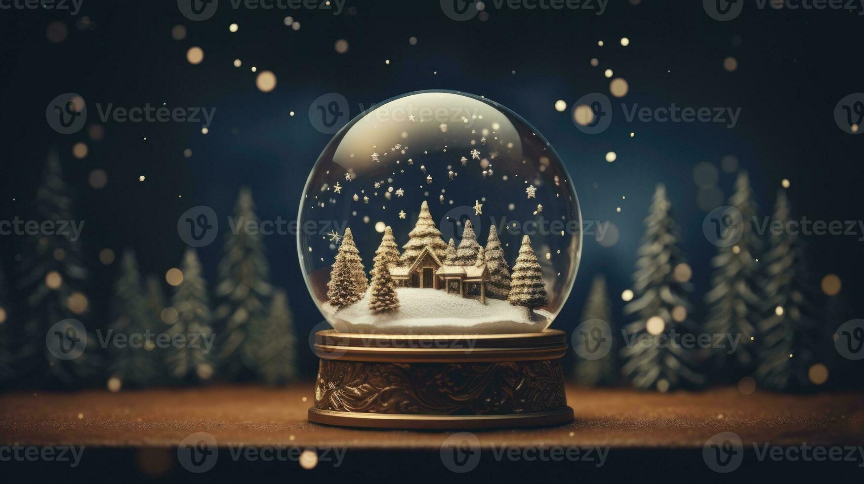 x'mas christmas winter snowglobe cabin, generated ai photo