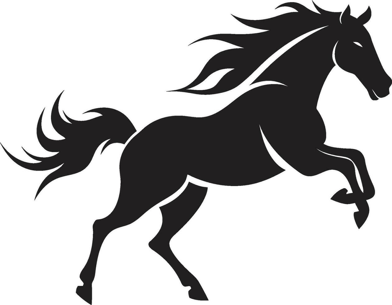 caballo de leyenda monocromo vector exhibiendo el majestuoso equino huellas de pezuñas de hora negro vector representación de caballos noble belleza