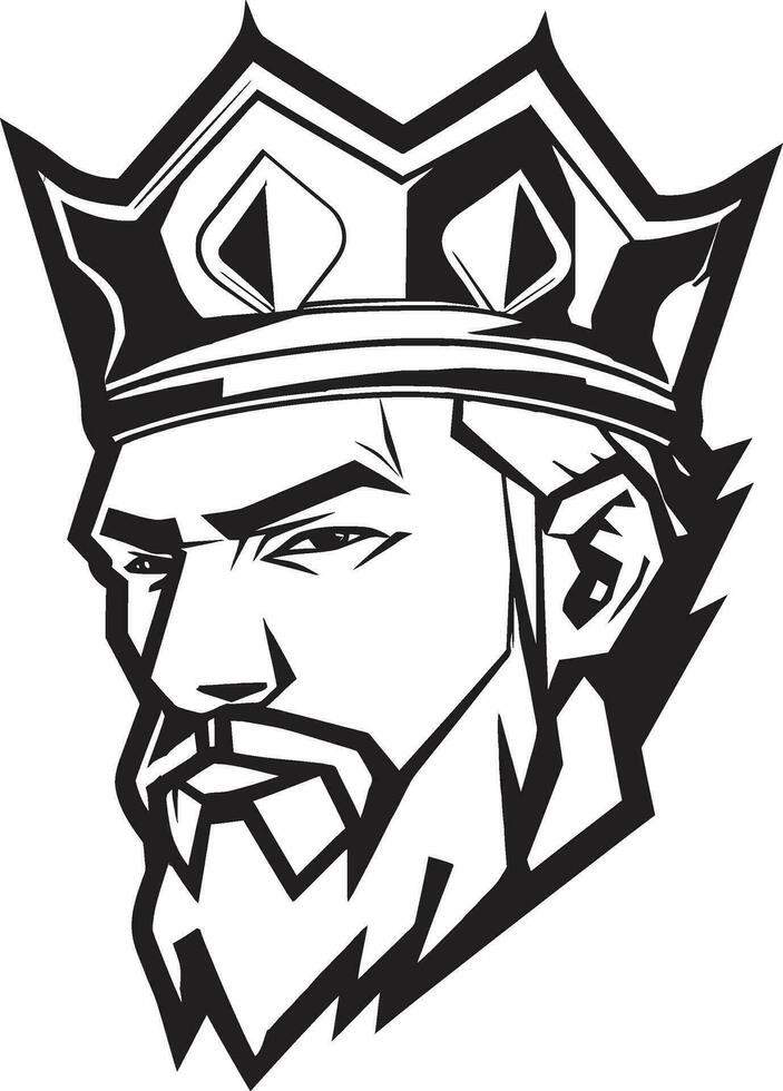 Sovereign Stature Monochromatic Vector Art Celebrating Regal Elegance Imperial Gaze Black Vector Depiction of Monarchic Command