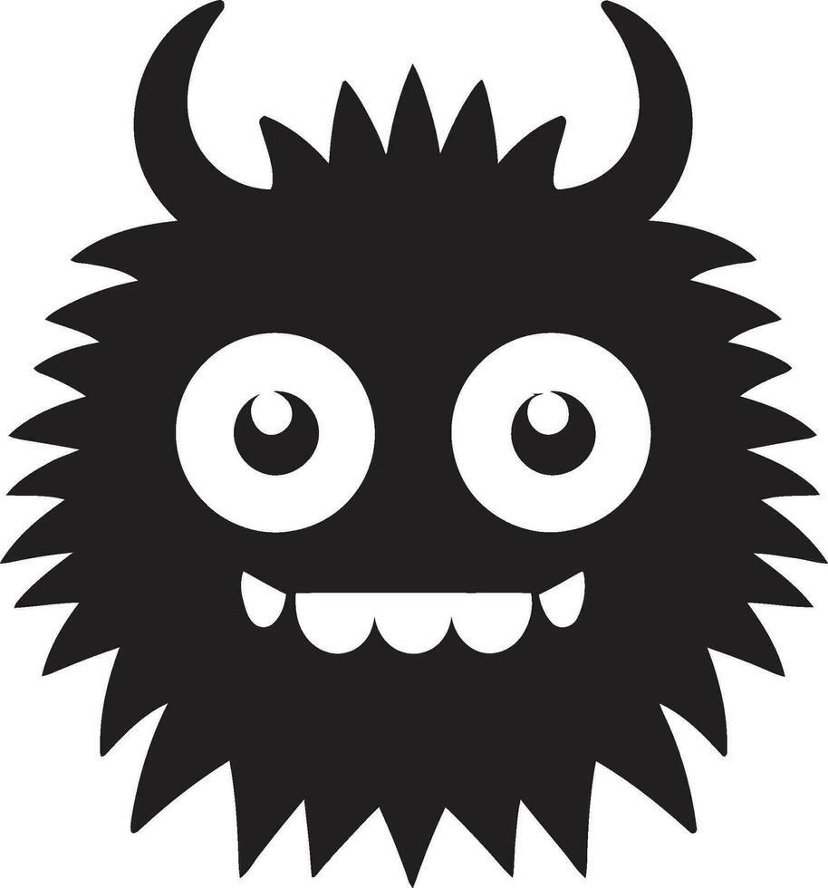 Blackened Whimsy Black Vector Depiction of Cuddly Abominations Cute Nightriders Monochromatic Vector Tribute to Little Ghouls