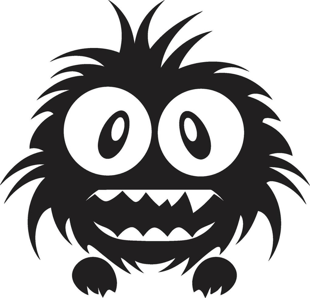 Darling Dread Black Vector Art Celebrating Monsters Embrace Adorable Nightriders Monochrome Vector Depiction of Friendly Monsters