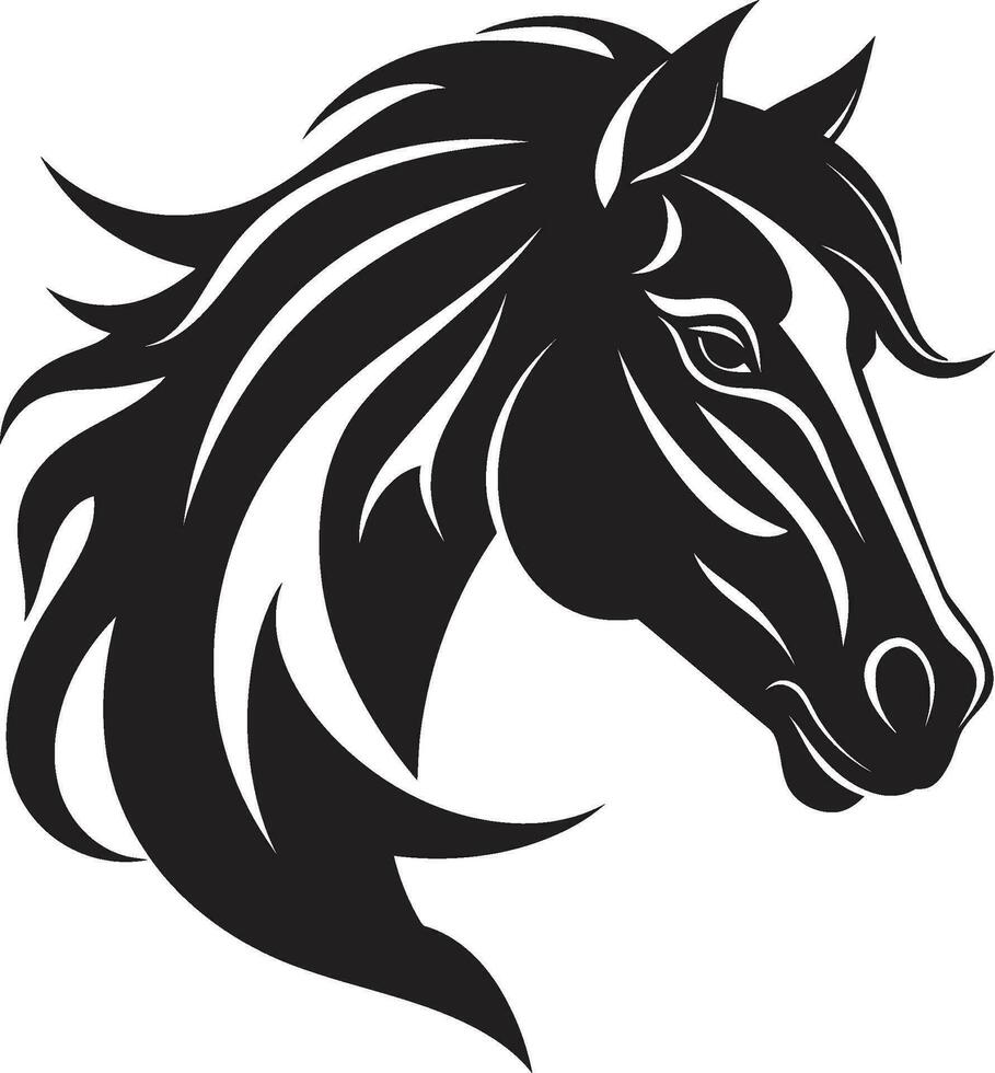 sementales esplendor negro vector Arte celebrando el noble caballo corriendo con gracia monocromo vector retrato de equino elegancia