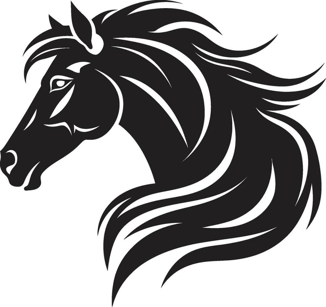 Wind in the Mane Monochromatic Vector Depiction of Equine Freedom Champions Ride Black Vector Art Celebrating the Horses Triumph