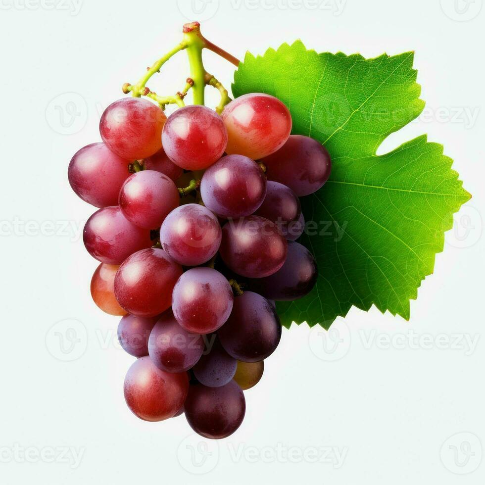 fresh grape cluster with leaves, AI Generative photo