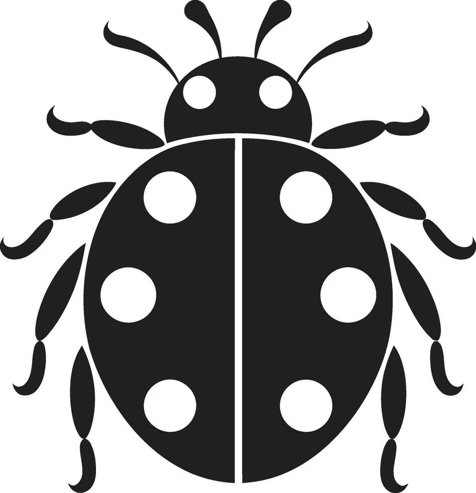 Minimal Marvel Ladybug Badge in Shadows Monochrome Masterpiece Sleek Ladybug Insignia vector