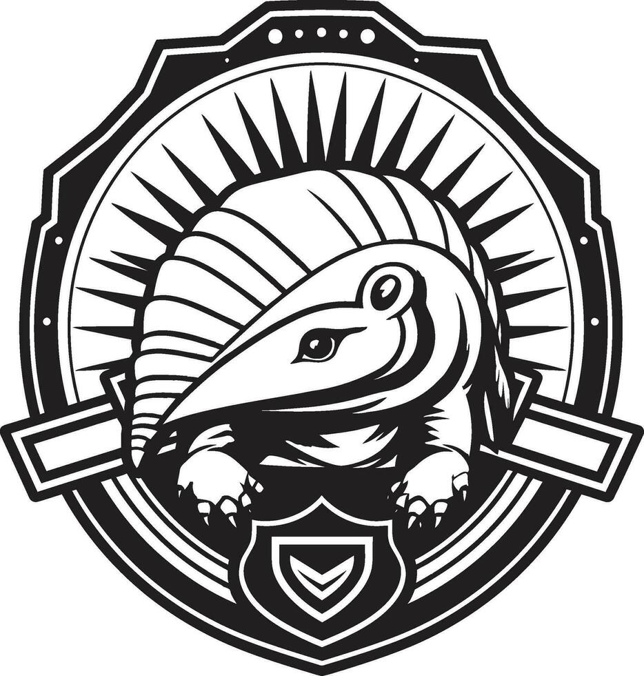 Armadillo in Shadows Black Vector Logo Armadillo Icon in Noir A Symbol of Resilience