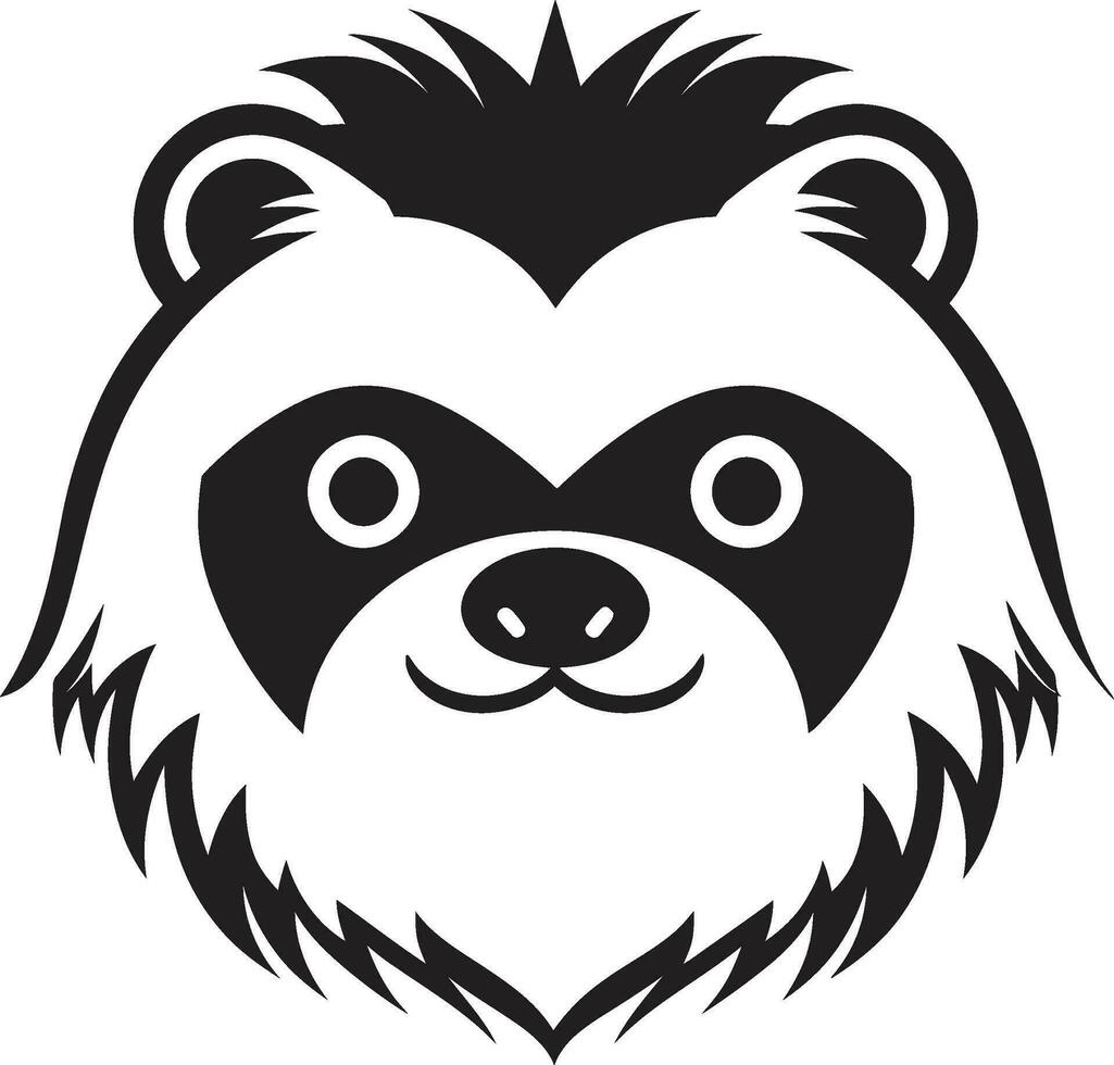 Relaxation Mode Black Sloth Emblem Artistic Bliss in Slow Motion Elegance in Black vector