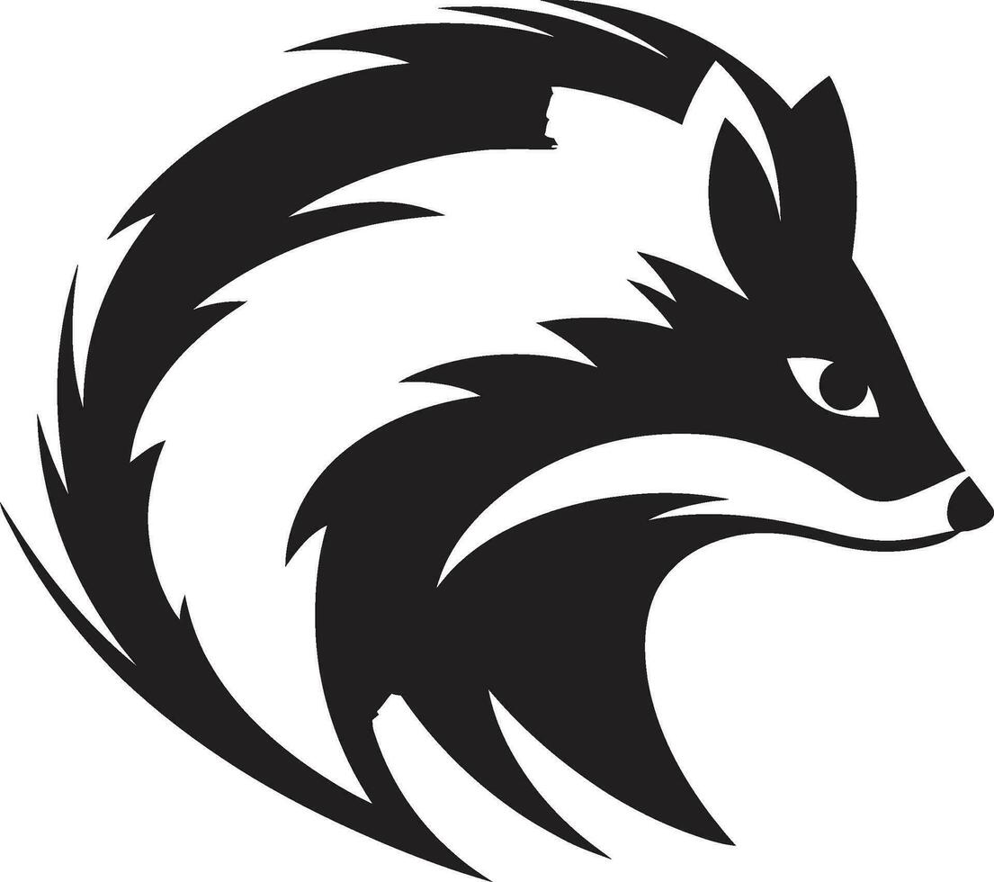Graphic Skunk Logo Odorous Opulence Artistic Black Silhouette Stink Style vector