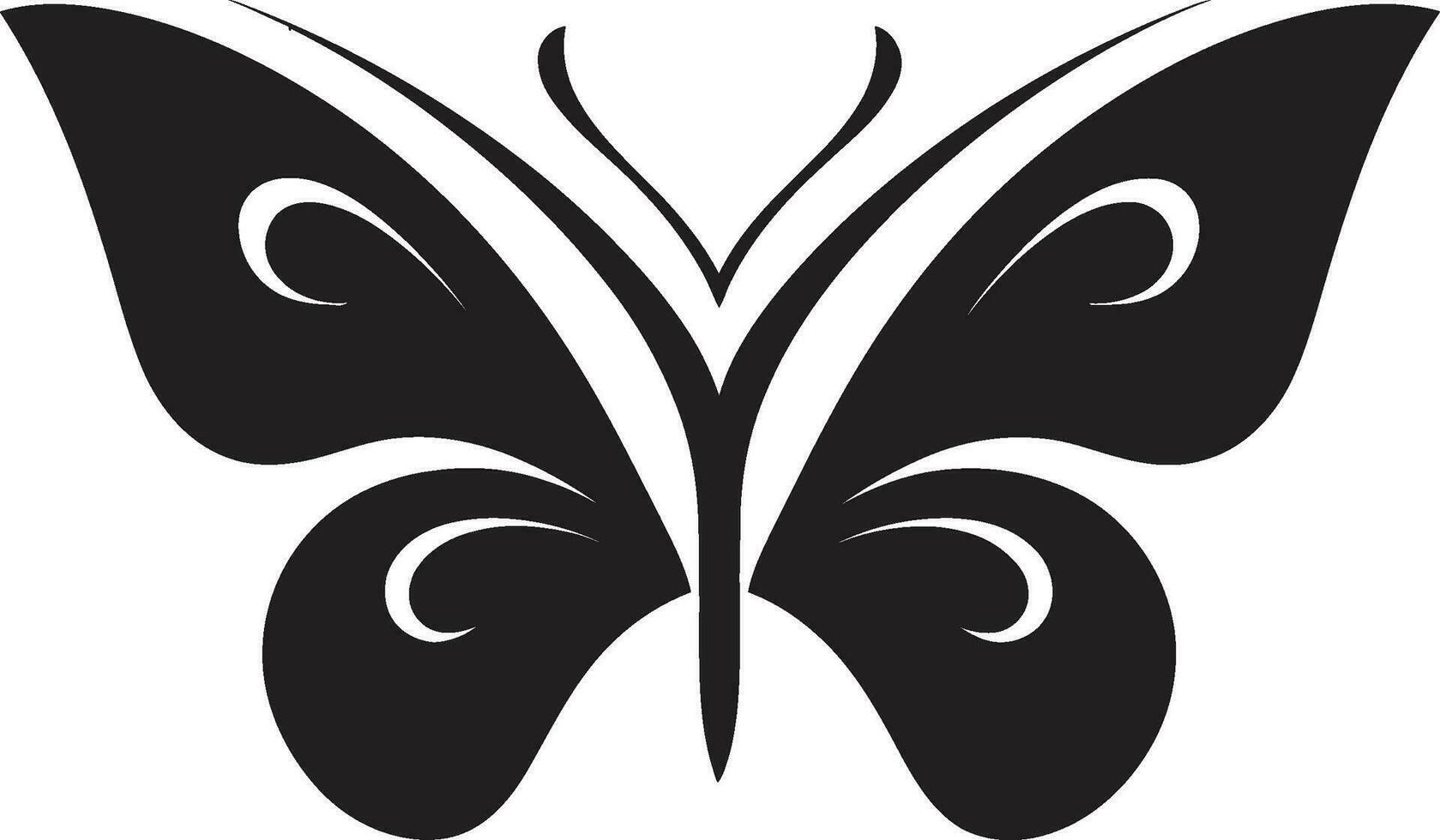 alas de preguntarse negro mariposa icono diseño intrincado elegancia mariposa emblema en negro vector