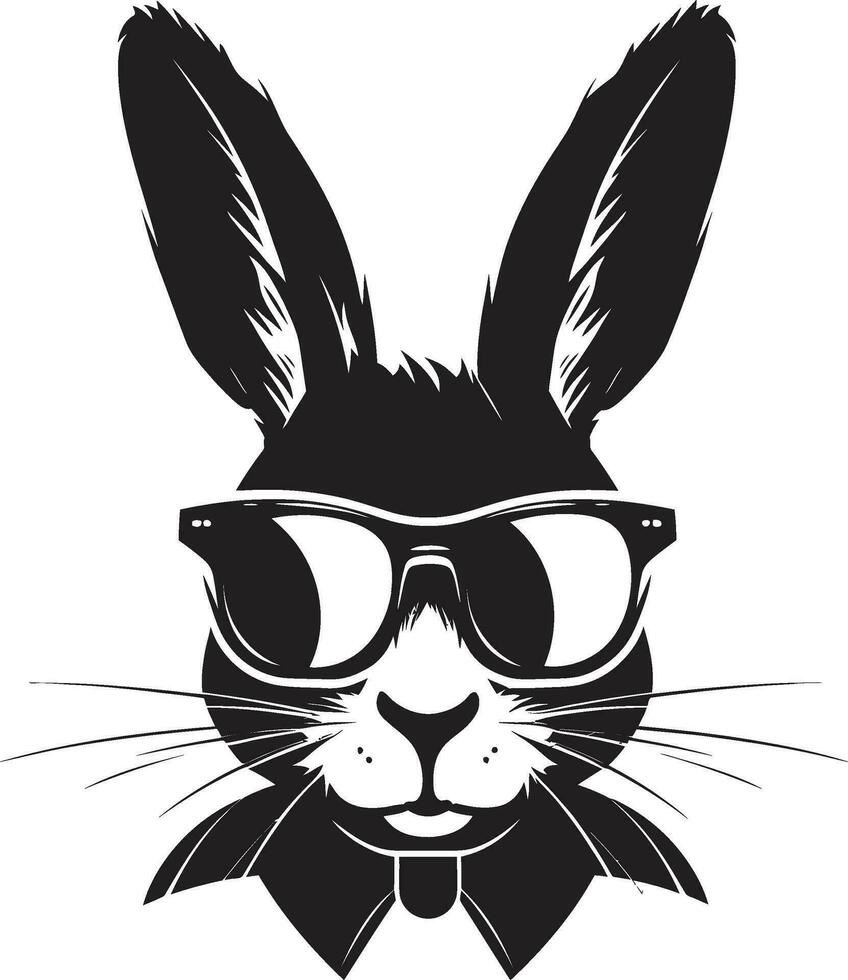 Modern Rabbit Silhouette Logo Bold Black Bunny Vector Icon