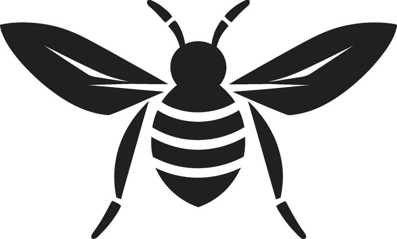 Majestic Stinger Sleek Branding Artistic Hornet Symbol Monochromatic Beauty vector