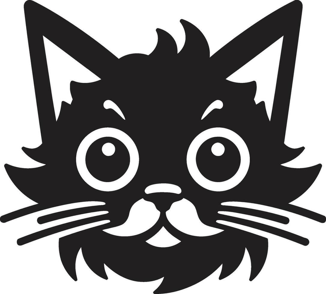 monocromo gato arte ensombrecido gato cara vector