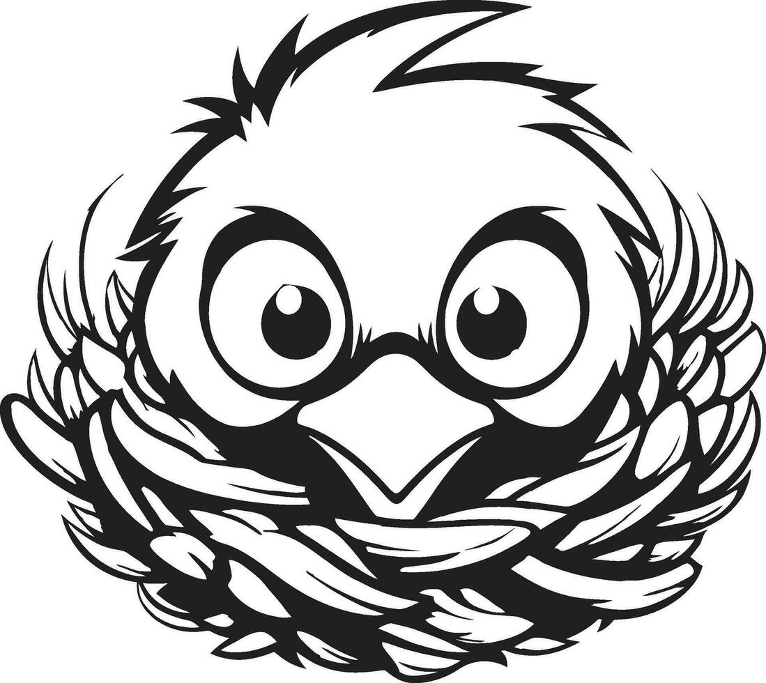 Refined Avian Home Black Vector Bird Nest Aerial Elegance Black Nest Icon in Black