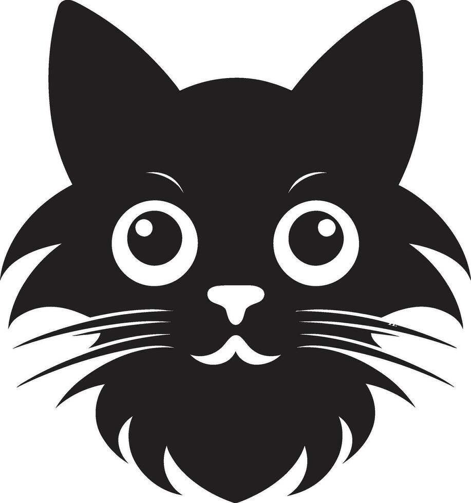 negrita negro gato insignias felino geométrico Arte vector