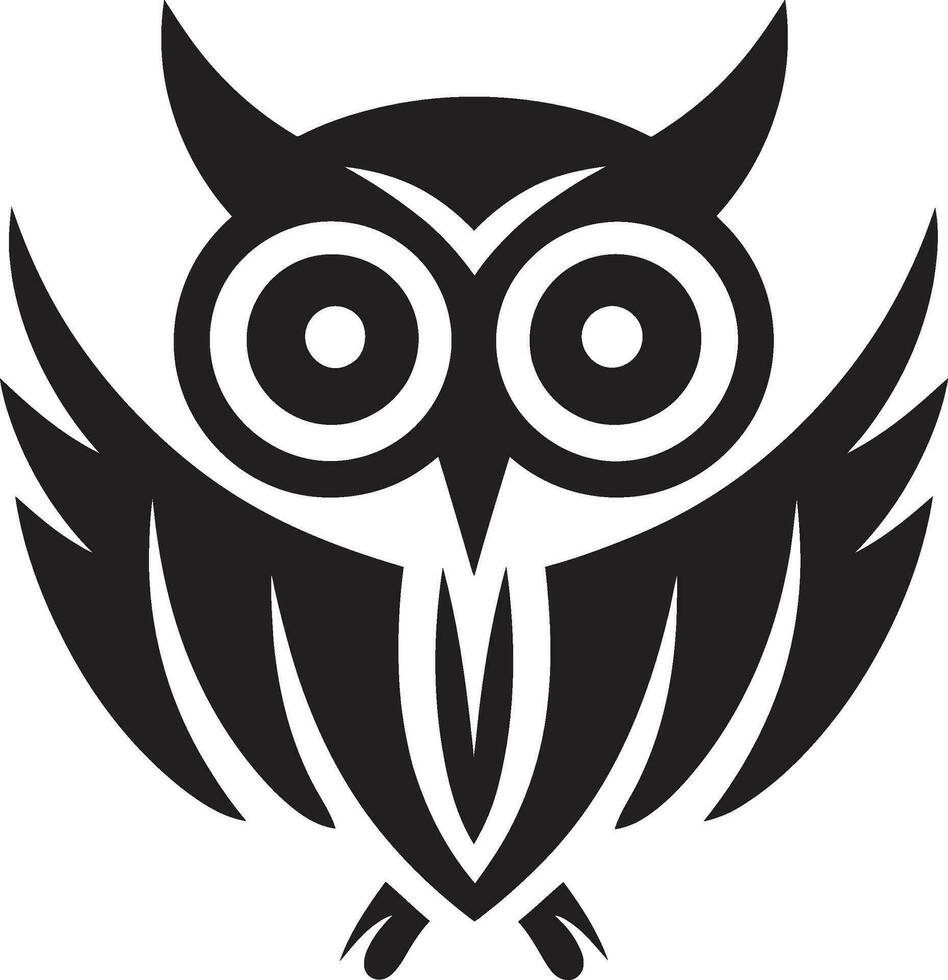 Midnight Guardian Owl Geometric Owl Vector Emblem