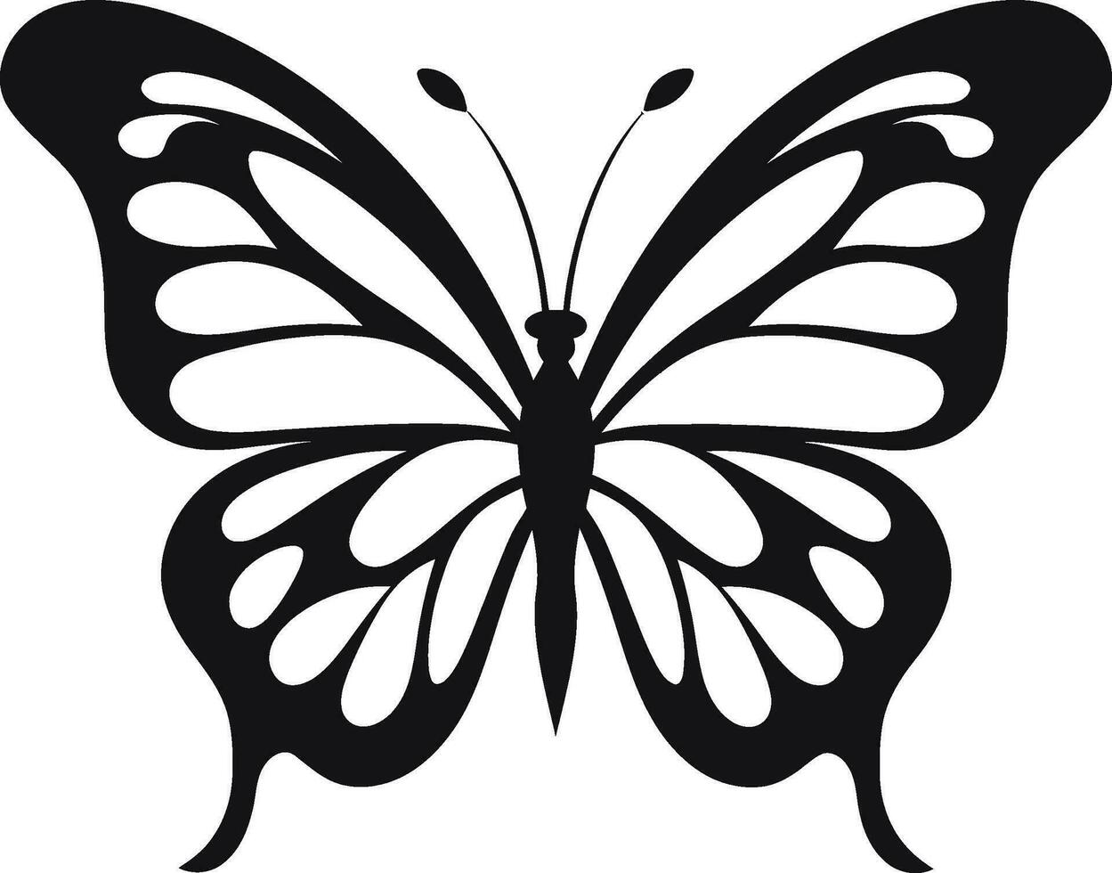 Graceful Majesty in Noir Butterfly Emblem Noir Beauty Takes Wing Black Butterfly Symbol vector