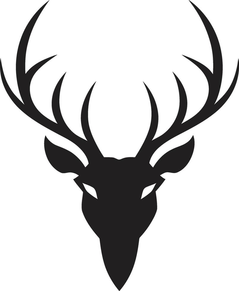 salvaje majestad ciervo icono en el oscuridad ciervo majestad negro vector fauna silvestre símbolo de serenidad