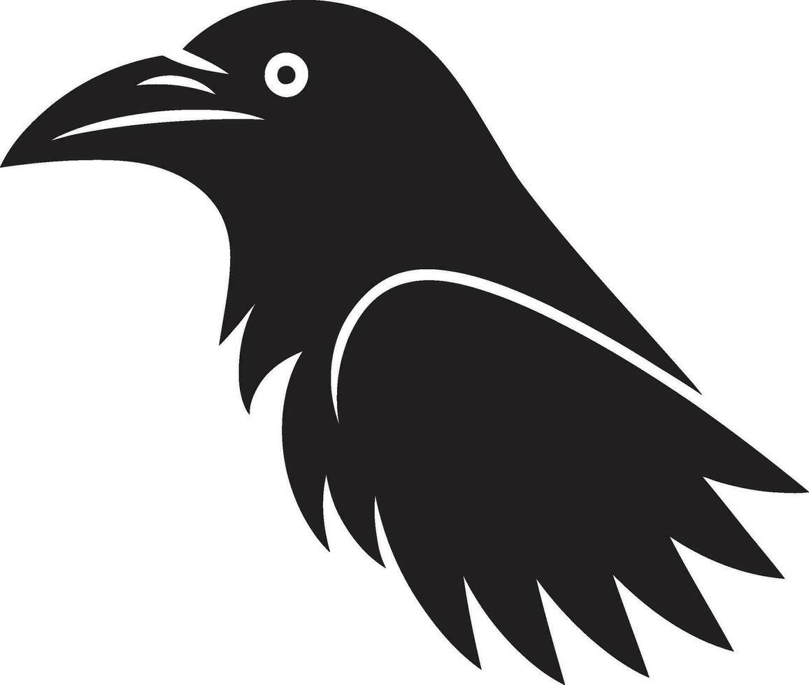 Premium Raven Symbolic Badge Intricate Crow Emblem vector