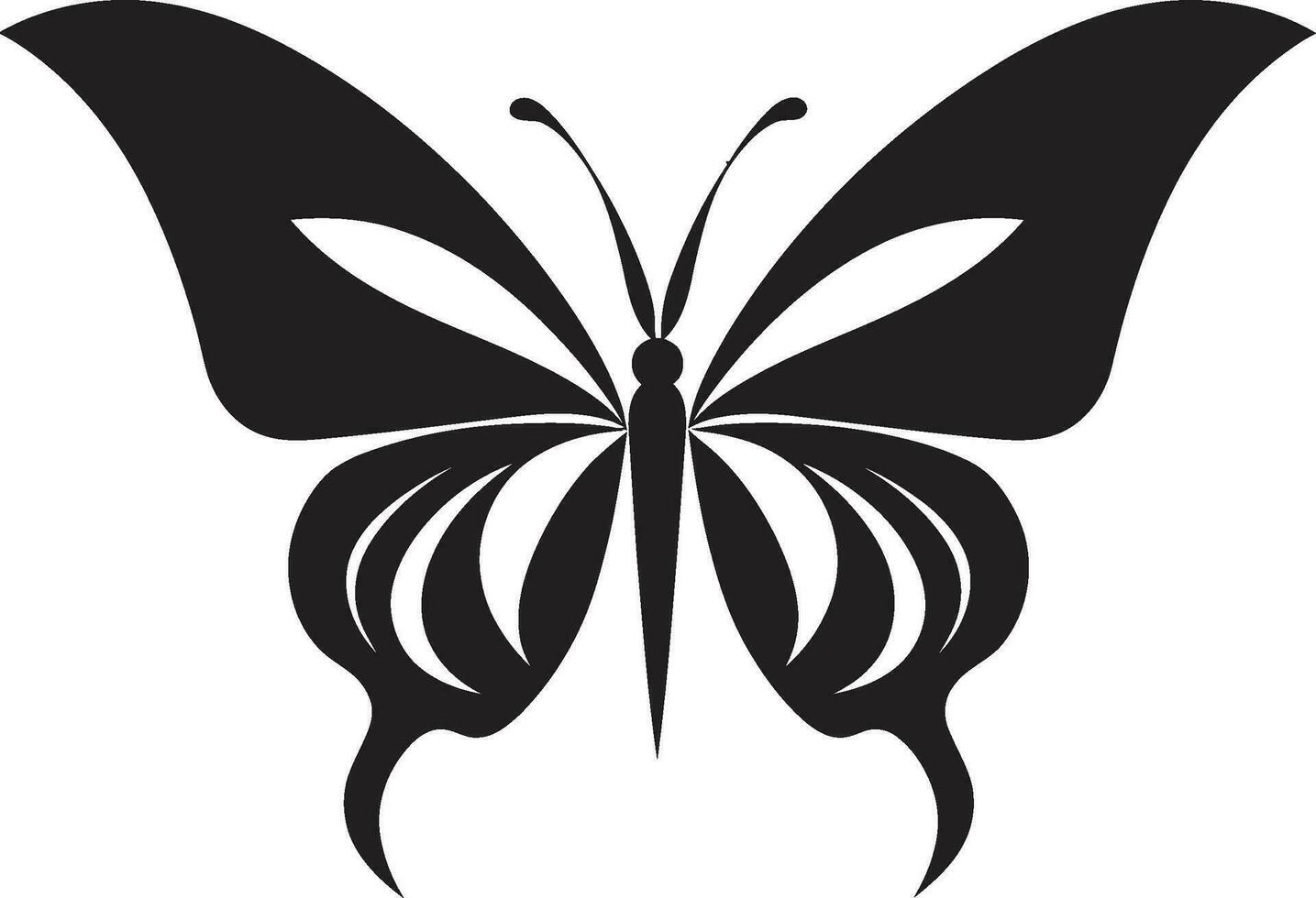 Black Butterfly in Shadows A Timeless Design Intricate Beauty Black Vector Butterfly Icon