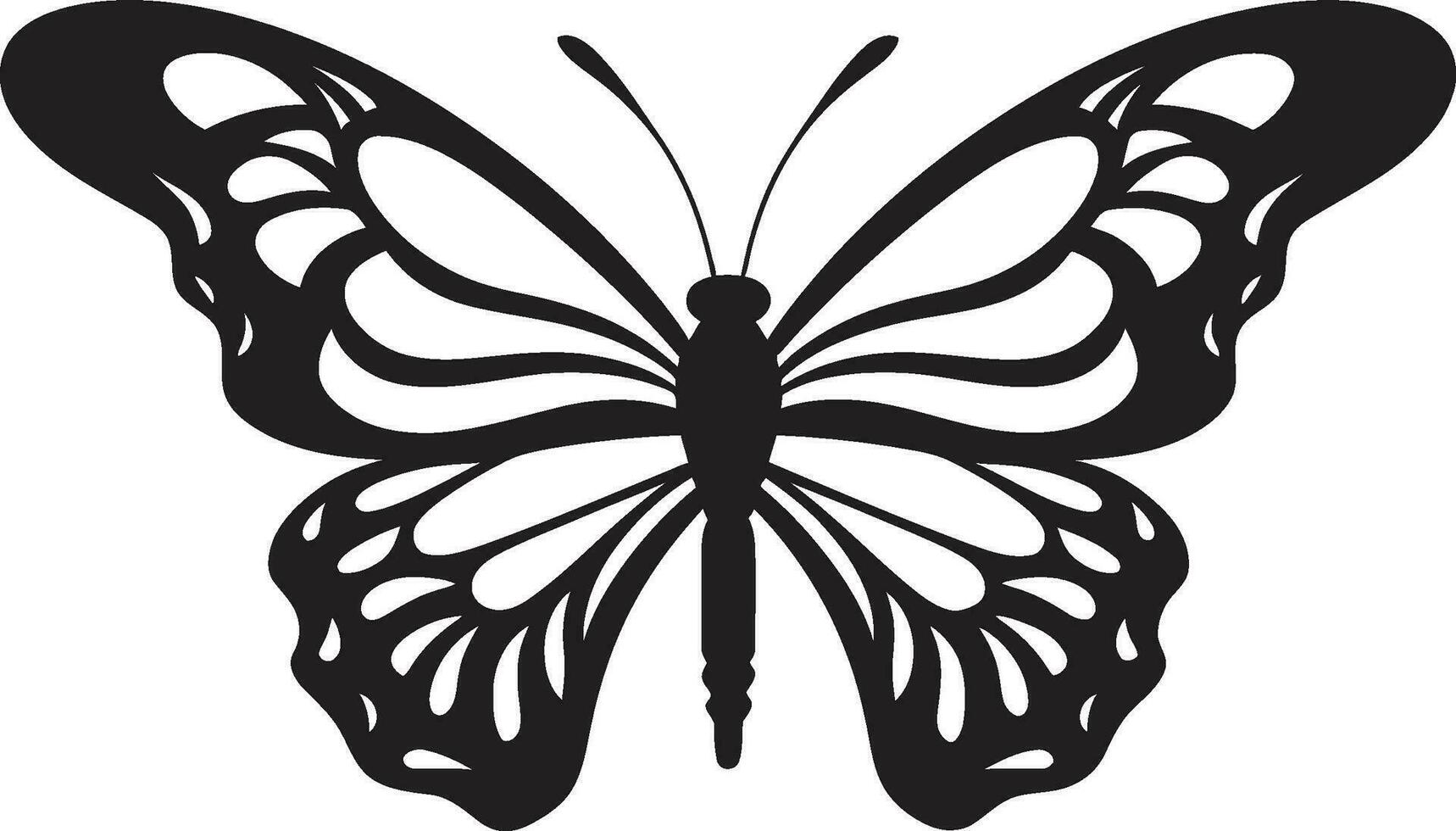 artístico elegancia negro mariposa emblema elegante negro mariposa un moderno clásico vector